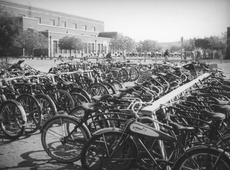 Picture Sundays A High School Bike Rack in Los Angeles Circa 1937