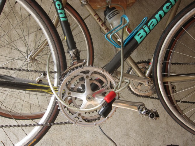 lock bike outside house